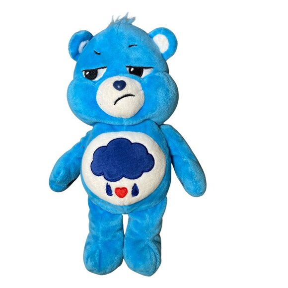 Care Bears Grumpy Bear Blue Plush With Rain Cloud Belly Badge 10 Inch Stuffed An - Picture 3 of 12